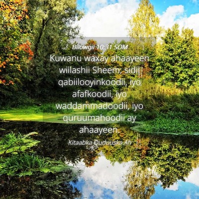 Picture 04 - Bilowgii 10:31 SOM - Kuwanu waxay ahaayeen wiilashii Sheem; sidii - Bible Verse Picture