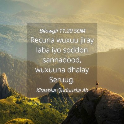 Picture 04 - Bilowgii 11:20 SOM - Recuna wuxuu jiray laba iyo soddon sannadood, - Bible Verse Picture