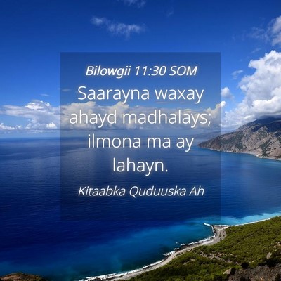 Picture 04 - Bilowgii 11:30 SOM - Saarayna waxay ahayd madhalays; ilmona ma ay - Bible Verse Picture