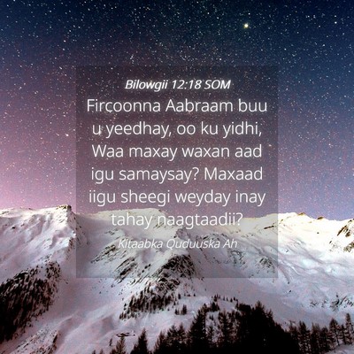 Picture 04 - Bilowgii 12:18 SOM - Fircoonna Aabraam buu u yeedhay, oo ku yidhi, Waa - Bible Verse Picture