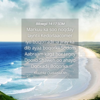 Picture 04 - Bilowgii 14:17 SOM - Markuu ka soo noqday layntii Kedorlaacomer iyo - Bible Verse Picture