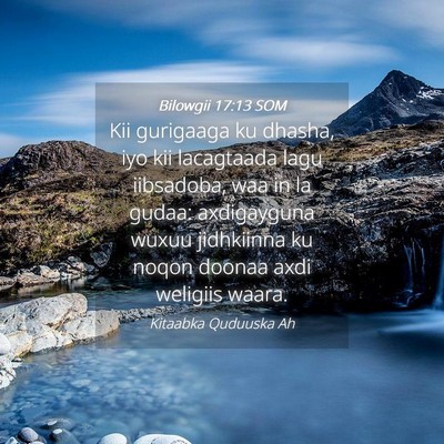 Picture 04 - Bilowgii 17:13 SOM - Kii gurigaaga ku dhasha, iyo kii lacagtaada lagu - Bible Verse Picture