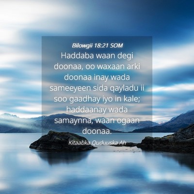 Picture 04 - Bilowgii 18:21 SOM - Haddaba waan degi doonaa, oo waxaan arki doonaa - Bible Verse Picture