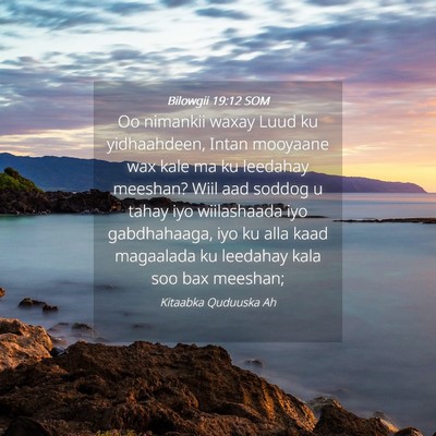 Picture 04 - Bilowgii 19:12 SOM - Oo nimankii waxay Luud ku yidhaahdeen, Intan - Bible Verse Picture