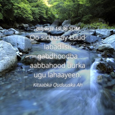 Picture 04 - Bilowgii 19:36 SOM - Oo sidaasay Luud labadiisii gabdhoodba aabbahood - Bible Verse Picture