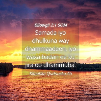 Picture 04 - Bilowgii 2:1 SOM - Samada iyo dhulkuna way dhammaadeen, iyo waxa - Bible Verse Picture