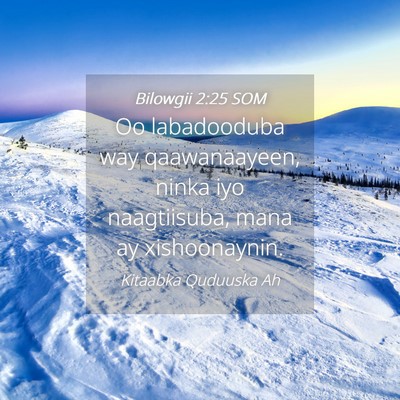 Picture 04 - Bilowgii 2:25 SOM - Oo labadooduba way qaawanaayeen, ninka iyo - Bible Verse Picture