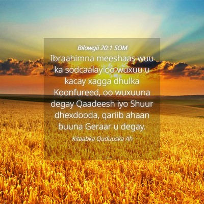 Picture 04 - Bilowgii 20:1 SOM - Ibraahimna meeshaas wuu ka sodcaalay oo wuxuu u - Bible Verse Picture