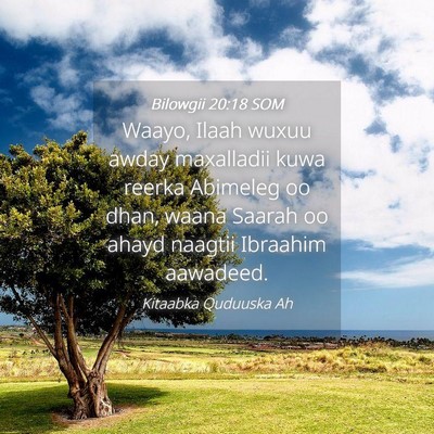 Picture 04 - Bilowgii 20:18 SOM - Waayo, Ilaah wuxuu awday maxalladii kuwa reerka - Bible Verse Picture