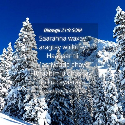 Picture 04 - Bilowgii 21:9 SOM - Saarahna waxay aragtay wiilkii ay Haagaar tii - Bible Verse Picture