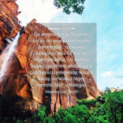 Picture 04 - Bilowgii 22:3 SOM - Oo aroortii horaa Ibraahim kacay, oo wuxuu - Bible Verse Picture