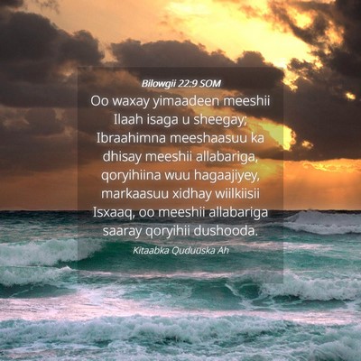 Picture 04 - Bilowgii 22:9 SOM - Oo waxay yimaadeen meeshii Ilaah isaga u sheegay; - Bible Verse Picture