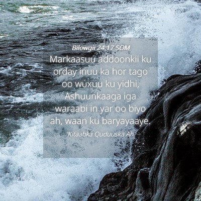 Picture 04 - Bilowgii 24:17 SOM - Markaasuu addoonkii ku orday inuu ka hor tago oo - Bible Verse Picture