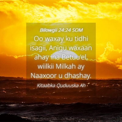 Picture 04 - Bilowgii 24:24 SOM - Oo waxay ku tidhi isagii, Anigu waxaan ahay ina - Bible Verse Picture