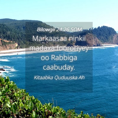 Picture 04 - Bilowgii 24:26 SOM - Markaasaa ninkii madaxa foororiyey oo Rabbiga - Bible Verse Picture