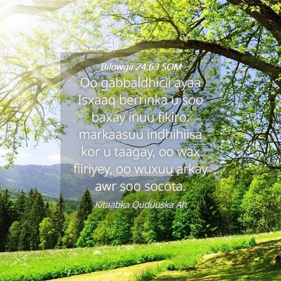 Picture 04 - Bilowgii 24:63 SOM - Oo gabbaldhicii ayaa Isxaaq berrinka u soo baxay - Bible Verse Picture