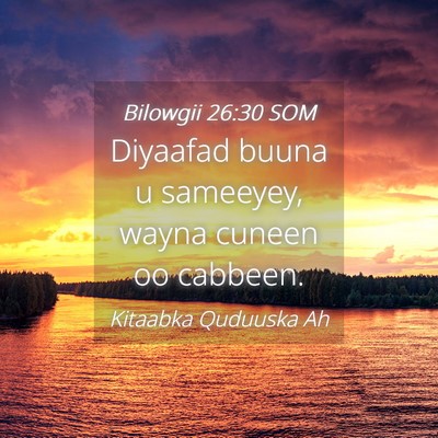 Picture 04 - Bilowgii 26:30 SOM - Diyaafad buuna u sameeyey, wayna cuneen oo - Bible Verse Picture