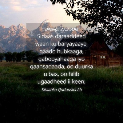 Picture 04 - Bilowgii 27:3 SOM - Sidaas daraaddeed waan ku baryayaaye, qaado - Bible Verse Picture