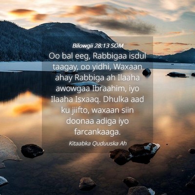 Picture 04 - Bilowgii 28:13 SOM - Oo bal eeg, Rabbigaa isdul taagay, oo yidhi, - Bible Verse Picture
