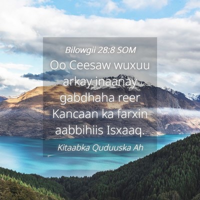 Picture 04 - Bilowgii 28:8 SOM - Oo Ceesaw wuxuu arkay inaanay gabdhaha reer - Bible Verse Picture