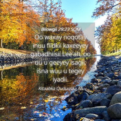 Picture 04 - Bilowgii 29:23 SOM - Oo waxay noqotay inuu fiidkii kaxeeyey - Bible Verse Picture