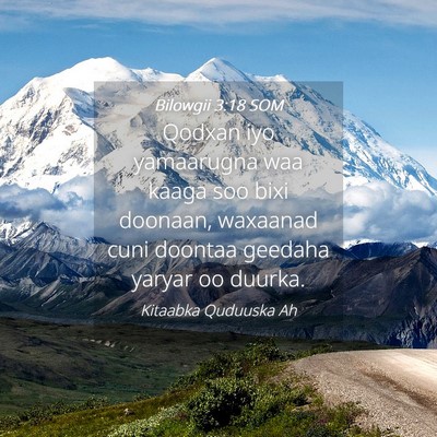 Picture 04 - Bilowgii 3:18 SOM - Qodxan iyo yamaarugna waa kaaga soo bixi doonaan, - Bible Verse Picture