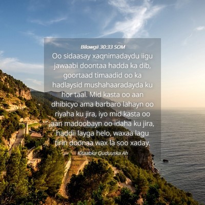 Picture 04 - Bilowgii 30:33 SOM - Oo sidaasay xaqnimadaydu iigu jawaabi doontaa - Bible Verse Picture