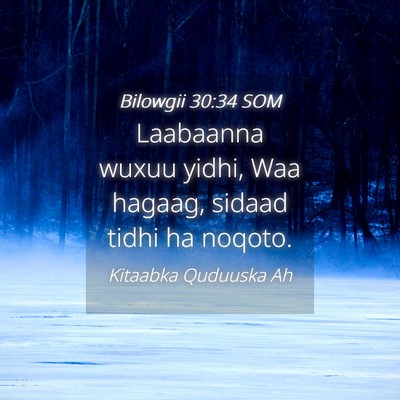 Picture 04 - Bilowgii 30:34 SOM - Laabaanna wuxuu yidhi, Waa hagaag, sidaad tidhi - Bible Verse Picture