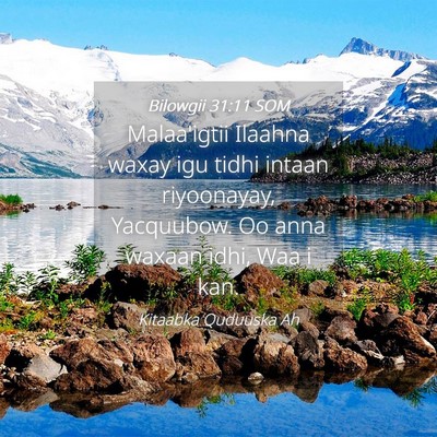 Picture 04 - Bilowgii 31:11 SOM - Malaa'igtii Ilaahna waxay igu tidhi intaan - Bible Verse Picture