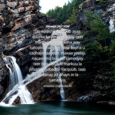 Picture 04 - Bilowgii 34:7 SOM - Oo wiilashii Yacquub ayaa duurka ka yimid markay - Bible Verse Picture