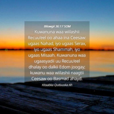 Picture 04 - Bilowgii 36:17 SOM - Kuwanuna waa wiilashii Recuu'eel oo ahaa ina - Bible Verse Picture