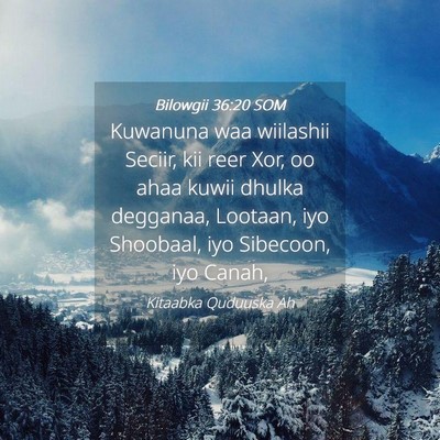 Picture 04 - Bilowgii 36:20 SOM - Kuwanuna waa wiilashii Seciir, kii reer Xor, oo - Bible Verse Picture