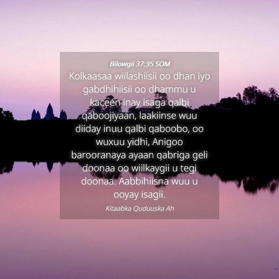 Picture 04 - Bilowgii 37:35 SOM - Kolkaasaa wiilashiisii oo dhan iyo gabdhihiisii - Bible Verse Picture