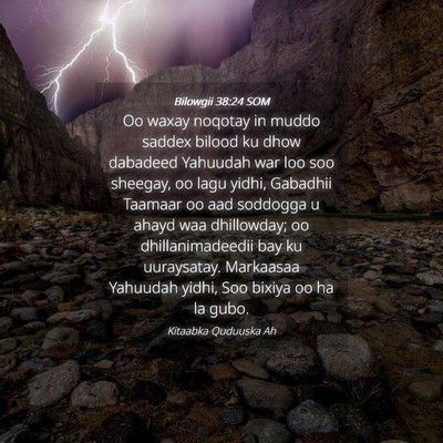 Picture 04 - Bilowgii 38:24 SOM - Oo waxay noqotay in muddo saddex bilood ku dhow - Bible Verse Picture