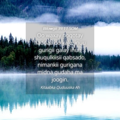 Picture 04 - Bilowgii 39:11 SOM - Oo waxay noqotay haddaa oo kale, inuu gurigii - Bible Verse Picture