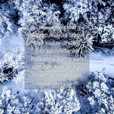 Picture 04 - Bilowgii 40:15 SOM - waayo, waxaa layga soo xaday dhulka Cibraaniyada, - Bible Verse Picture