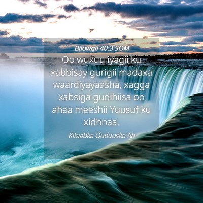 Picture 04 - Bilowgii 40:3 SOM - Oo wuxuu iyagii ku xabbisay gurigii madaxa - Bible Verse Picture