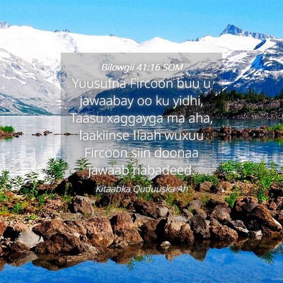 Picture 04 - Bilowgii 41:16 SOM - Yuusufna Fircoon buu u jawaabay oo ku yidhi, - Bible Verse Picture