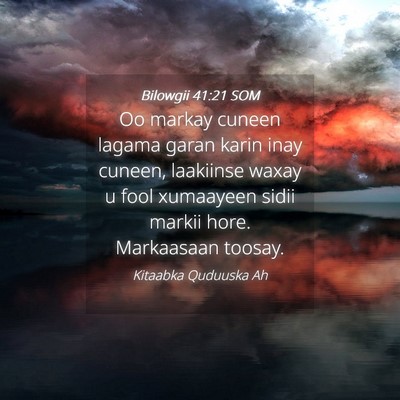 Picture 04 - Bilowgii 41:21 SOM - Oo markay cuneen lagama garan karin inay cuneen, - Bible Verse Picture
