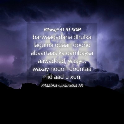 Picture 04 - Bilowgii 41:31 SOM - barwaaqadana dhulka laguma ogaan doono abaartaas - Bible Verse Picture
