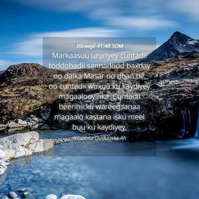 Picture 04 - Bilowgii 41:48 SOM - Markaasuu ururiyey cuntadii toddobadii sannadood - Bible Verse Picture