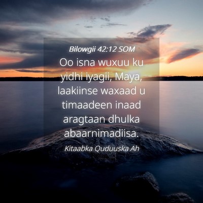 Picture 04 - Bilowgii 42:12 SOM - Oo isna wuxuu ku yidhi iyagii, Maya, laakiinse - Bible Verse Picture