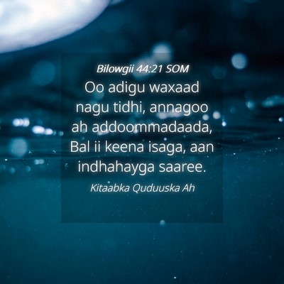 Picture 04 - Bilowgii 44:21 SOM - Oo adigu waxaad nagu tidhi, annagoo ah - Bible Verse Picture