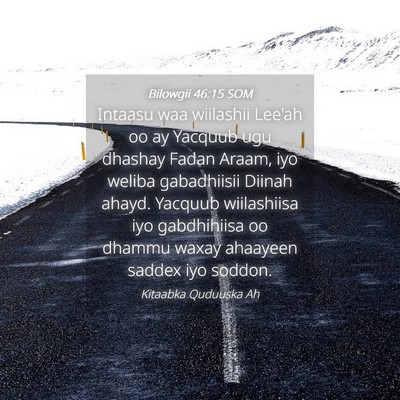 Picture 04 - Bilowgii 46:15 SOM - Intaasu waa wiilashii Lee'ah oo ay Yacquub ugu - Bible Verse Picture