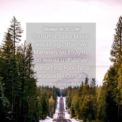 Picture 04 - Bilowgii 46:20 SOM - Yuusufna dalka Masar waxaa ugu dhashay Manaseh - Bible Verse Picture