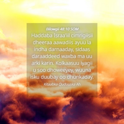 Picture 04 - Bilowgii 48:10 SOM - Haddaba Israa'iil cimrigiisii dheeraa aawadiis - Bible Verse Picture
