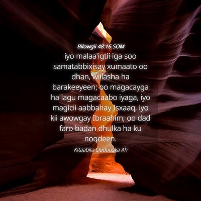 Picture 04 - Bilowgii 48:16 SOM - iyo malaa'igtii iga soo samatabbixisay xumaato oo - Bible Verse Picture