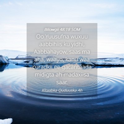 Picture 04 - Bilowgii 48:18 SOM - Oo Yuusufna wuxuu aabbihiis ku yidhi, Aabbahayow, - Bible Verse Picture