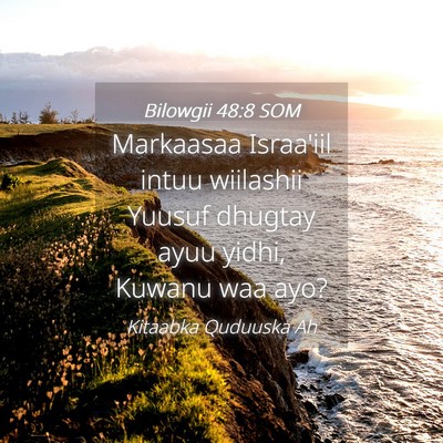 Picture 04 - Bilowgii 48:8 SOM - Markaasaa Israa'iil intuu wiilashii Yuusuf - Bible Verse Picture