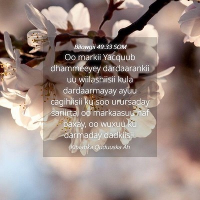 Picture 04 - Bilowgii 49:33 SOM - Oo markii Yacquub dhammeeyey dardaarankii uu - Bible Verse Picture